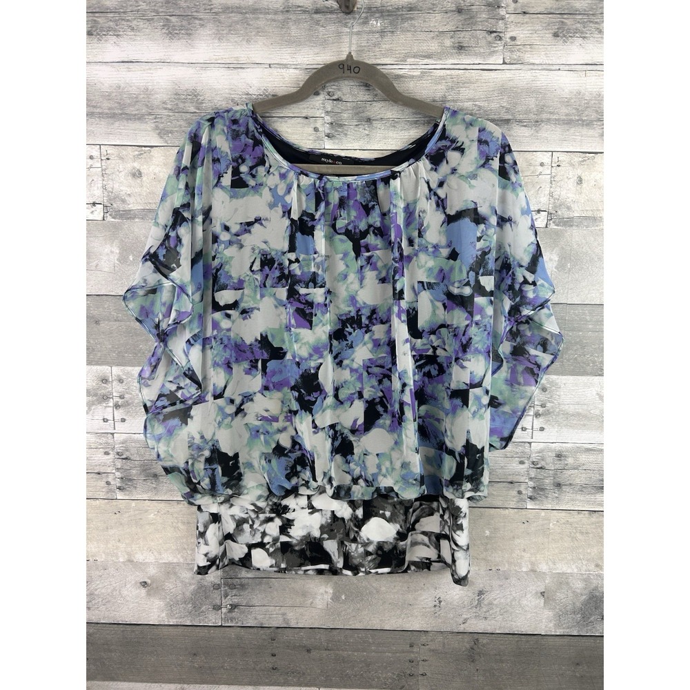 Style & Co Women's Medium Short Butterfly Sleeve Blouse